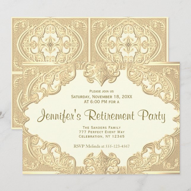 Retirement Party | Modern Elegance Invitation (Front/Back)