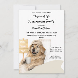Retirement Party – More Travel, More Fun Dog Invitation
