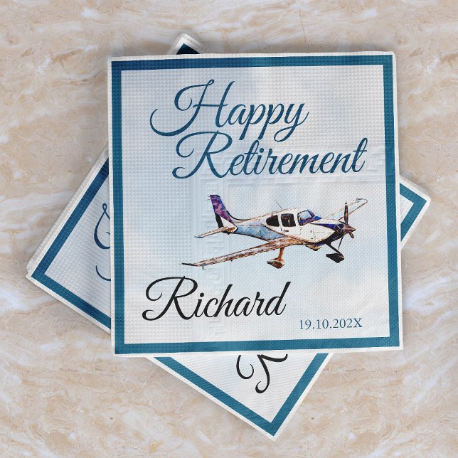 Retirement Party Napkins with Aeroplane Design 2 (Creator Uploaded)
