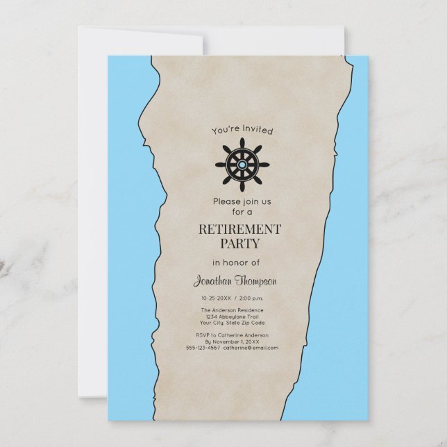 Retirement Party Nautical Custom Invitation (Front)