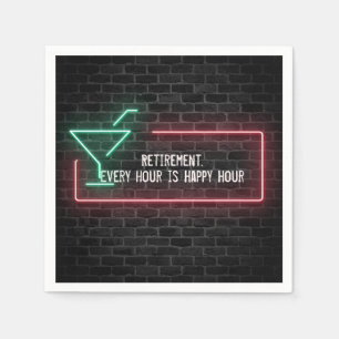 Retirement Party Neon \Sign Napkin