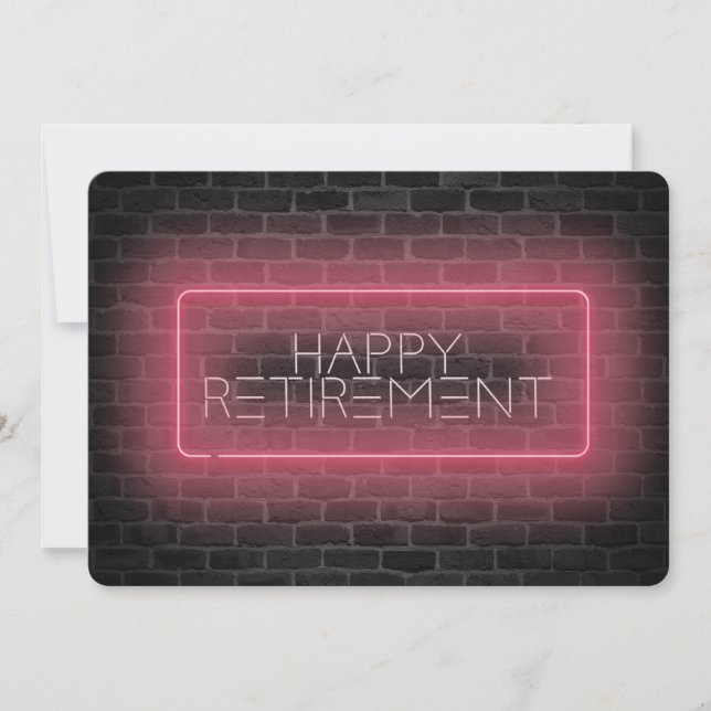 Retirement Party Neon sign on wall Invitation (Front)