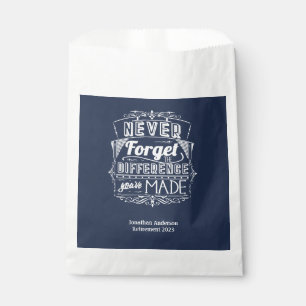 Retirement Party Never Forget Favour Bags