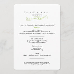 Retirement party Officiallu un-managed dandelions Invitation