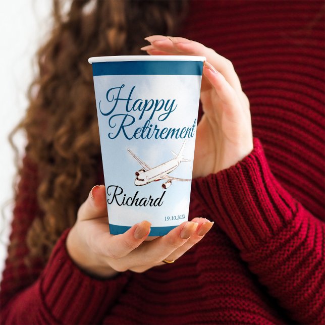 Retirement Party Paper cup with Aeroplane Design (Creator Uploaded)
