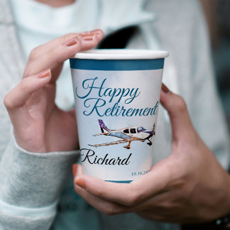 Retirement Party Paper cup with Aeroplane Design 2