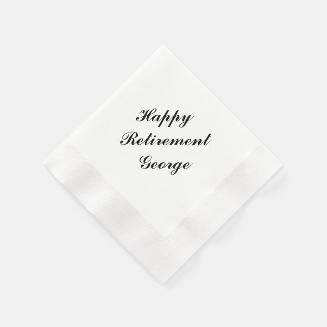 "Retirement Party" Personalised Napkins (Corner)