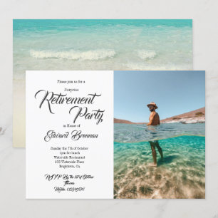 Retirement Party Photo Modern Stylish Typography Invitation