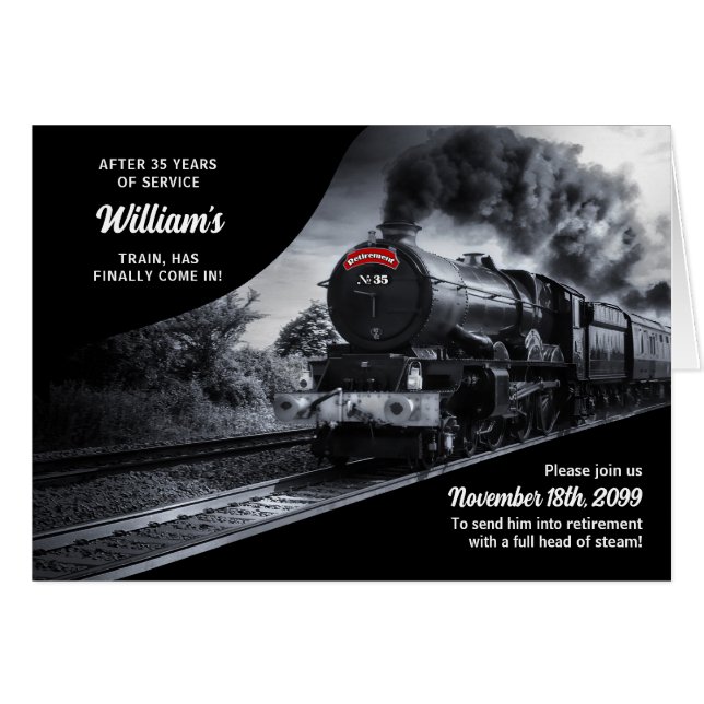 Retirement Party Railroad Train Theme 35 Years (Front Horizontal)