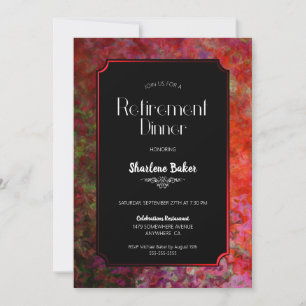 Retirement Party Red and Black Dinner Invitation