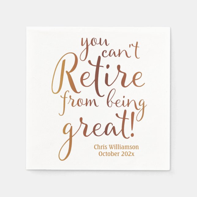 Retirement Party Retire Great Napkin (Front)