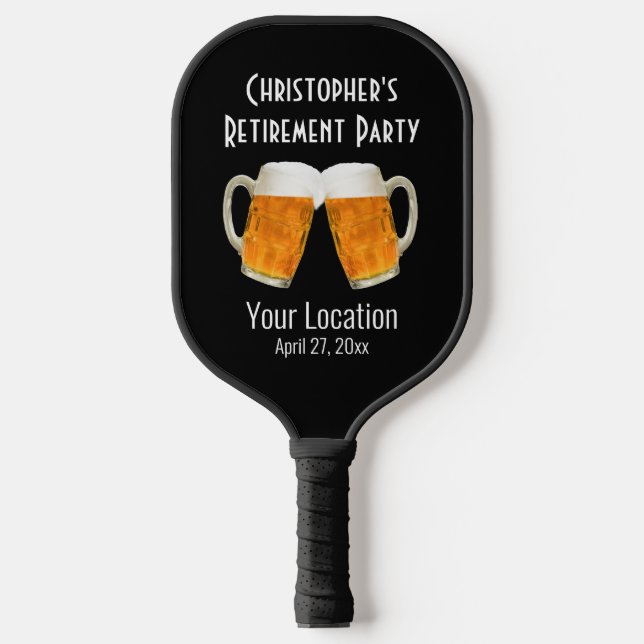 Retirement Party Retired Beer Cheers Gift Pickleball Paddle (Front)