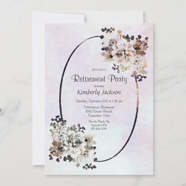 Retirement Party Rustic Country Floral Invitation (Front)