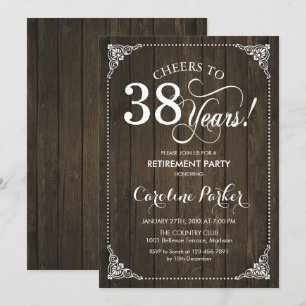 Retirement Party - Rustic Wood Invitation