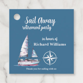 Retirement Party Sail Away Nautical Theme Favour Tags