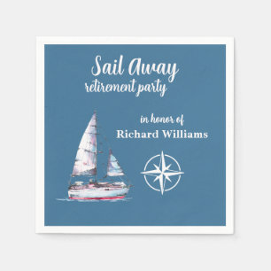Retirement Party Sail Away Nautical Theme Napkin
