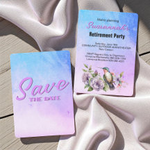 Retirement Party Save The Date Hummingbird