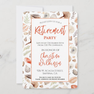 Retirement Party Seashell Beach Summer Invitation