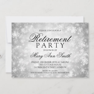 Retirement Party Silver Winter Wonderland Invitation