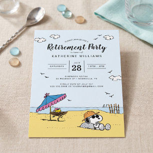Retirement Party Snoopy & Woodstock on the Beach Invitation