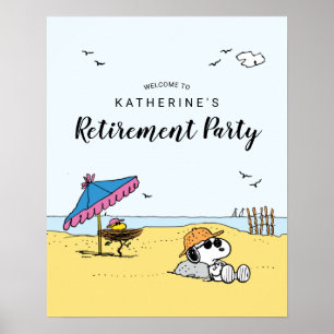 Retirement Party   Snoopy & Woodstock on the Beach Poster
