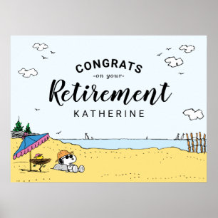 Retirement Party   Snoopy & Woodstock on the Beach Poster