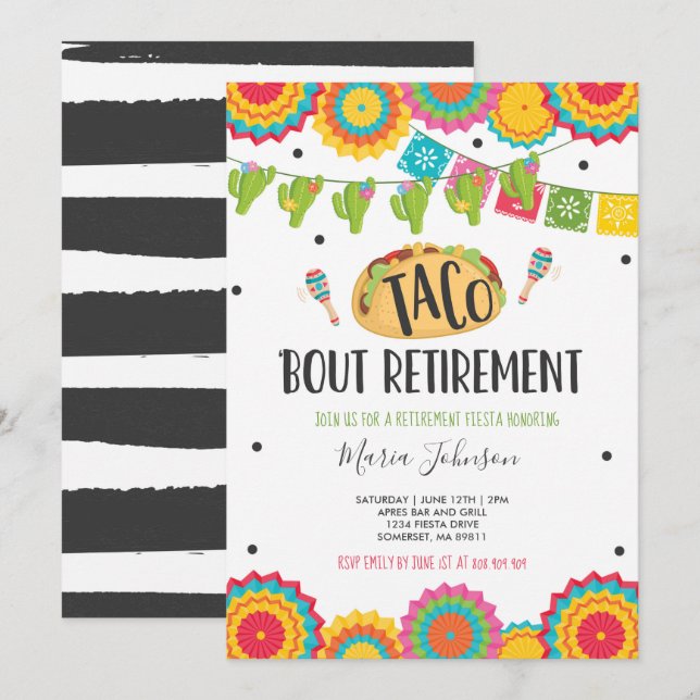 Retirement Party Taco Bout Retirement Invitation (Front/Back)