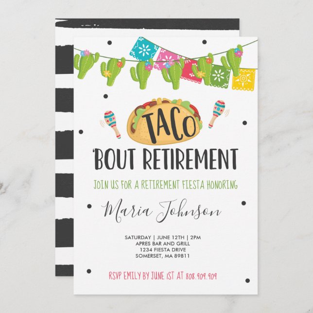 Retirement Party Taco Bout Retirement Invitation (Front/Back)