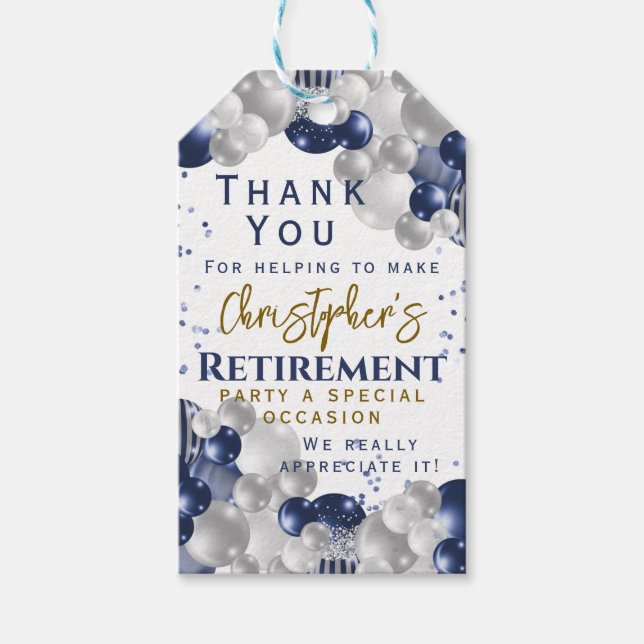 Retirement Party Thank You Gift Tags (Front)