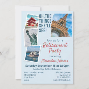 Retirement Party Travel Themed Invitation