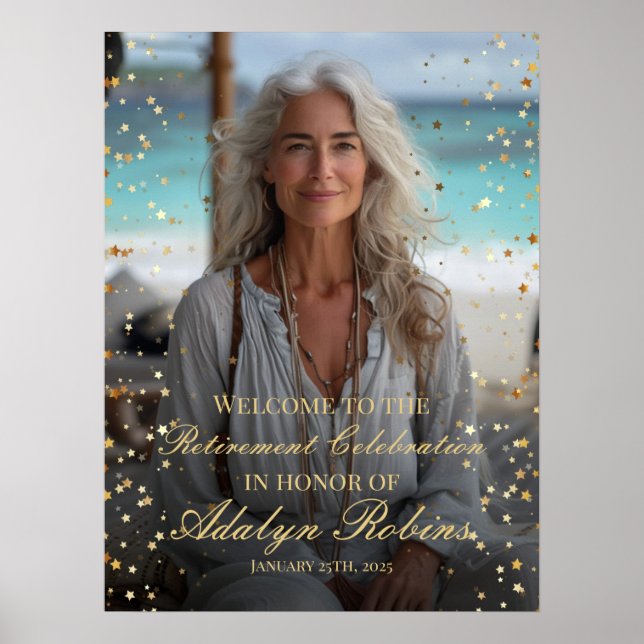 Retirement party welcome sign with photo (Front)