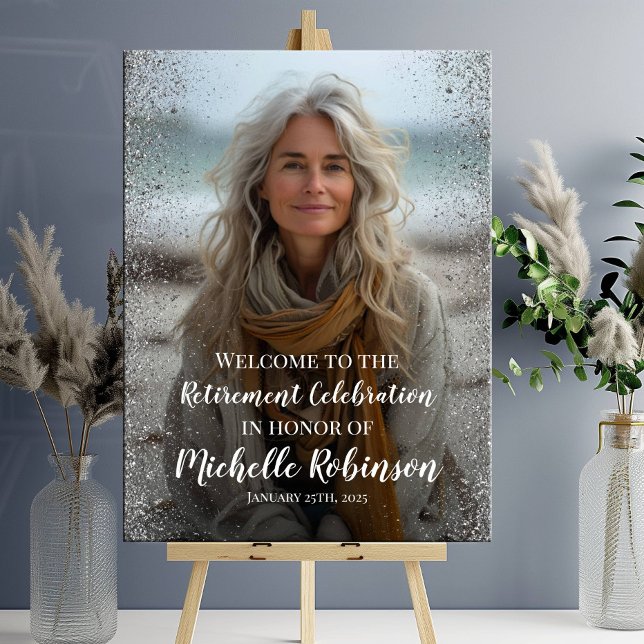 Retirement party welcome sign with photo (Creator Uploaded)