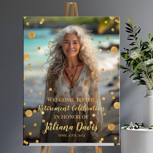 Retirement party welcome sign with photo (Creator Uploaded)