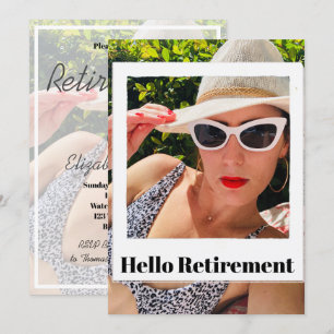 Retirement Photo Frame Hello Modern Chic Invitation