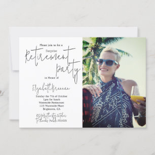 Retirement Photo Palm Tree Beach Modern  Invitation