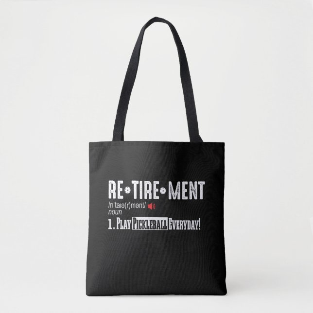 Retirement Pickleball Player Definition Tote Bag (Front)