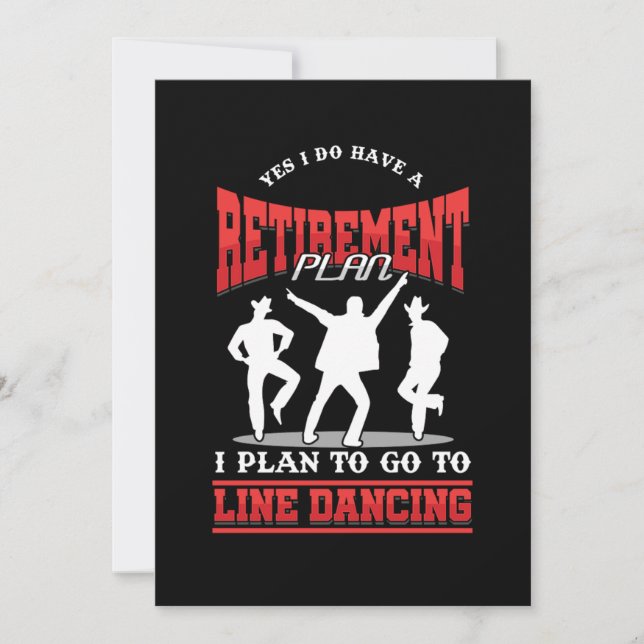 Retirement Plan Line Dancing Cowboy Country Music  Invitation (Front)