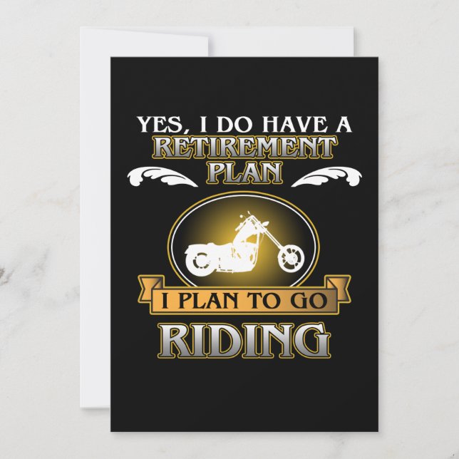 Retirement Plan Riding Motorcycle Biker Bike Lover Thank You Card (Front)