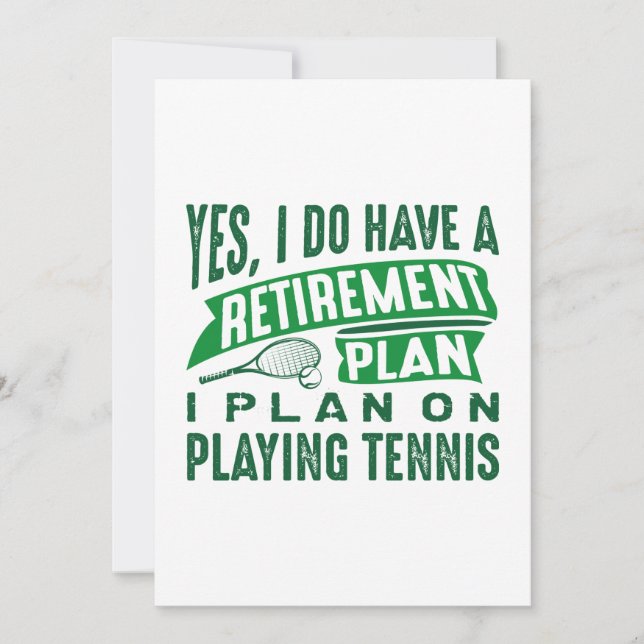 Retirement Plan Tennis Thank You Card (Front)