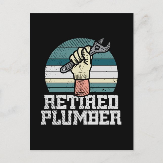 Retirement Plumber Pension Postcard (Front)
