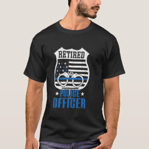 Retirement Police Officer Blue Thin Line Flag T-Shirt