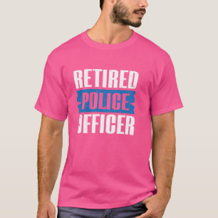 Retirement Police Officer Blue Thin Line Flag T-Shirt