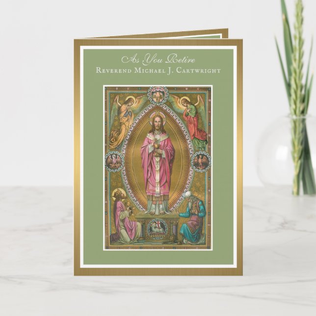 Retirement Priesthood Jesus Altar Card (Front)