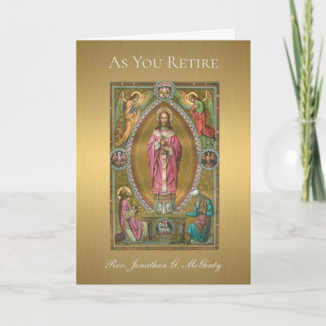 Retirement Priesthood Jesus Altar Card (Front)