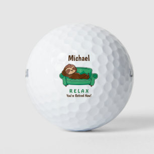 Retirement Retired Cute Funny Lazy Sloth Golf Balls