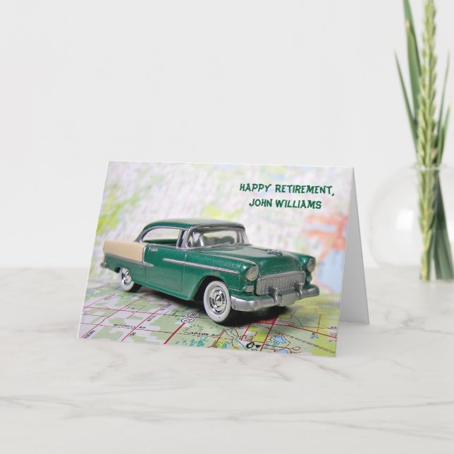 Retirement Retro Car Card (Front)