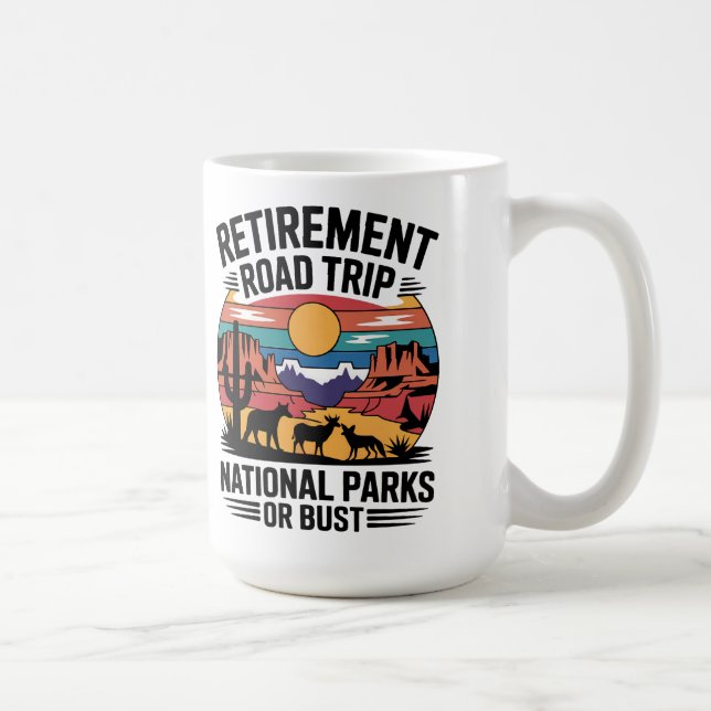 Retirement Road Trip National Parks Western Style Coffee Mug (Right)