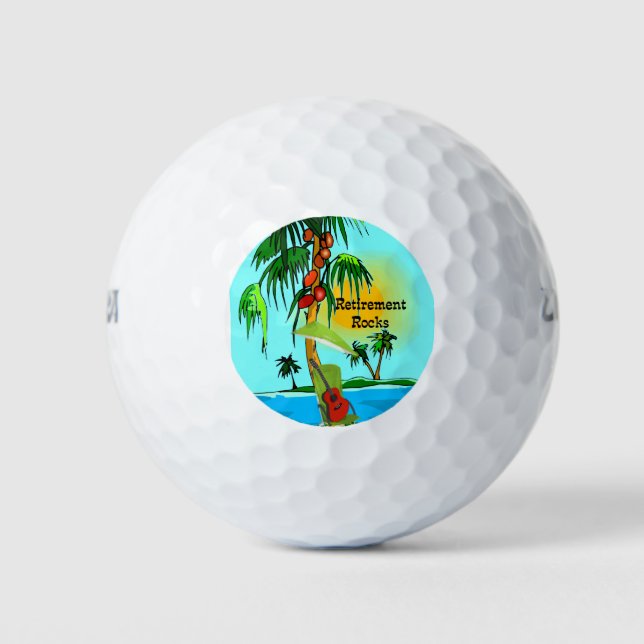 Retirement Rocks at the Beach Golf Balls (Front)