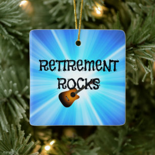 Retirement Rocks--custom guitar design Ceramic Ornament