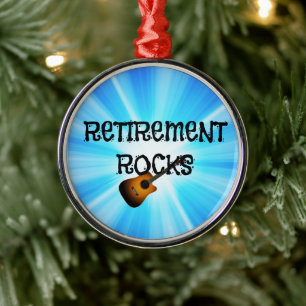 Retirement Rocks--custom guitar design Metal Tree Decoration
